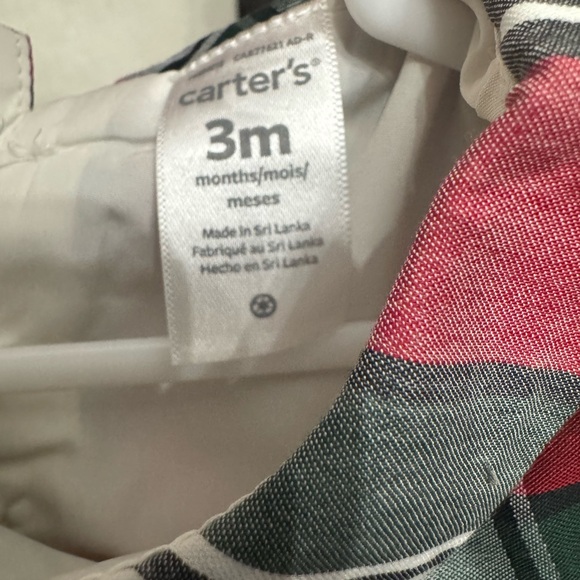 Carter's Baby Red and Green Plaid Formal Holiday Dress - Infant 3 Months - Picture 5 of 6
